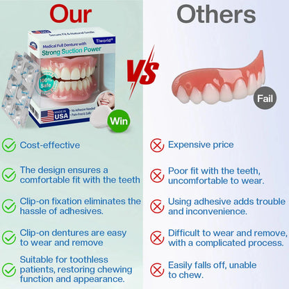𝑇𝑖𝑤𝑜𝑟𝑙𝑑® Medical Full Denture with Strong Suction ✅ Made and Shipped from the USA🍀