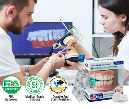 𝑇𝑖𝑤𝑜𝑟𝑙𝑑® Medical Full Denture with Strong Suction ✅ Made and Shipped from the USA🍀