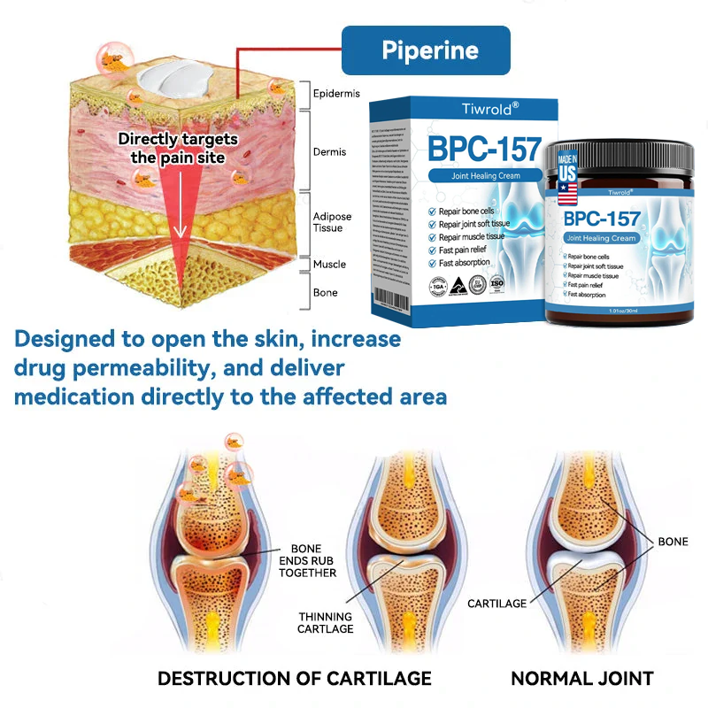 Tiwrold® BPC-157 Joint Healing Cream🦴Treats Arthritis, Neuropathy, Rheumatism, Sports Injuries & More🏆