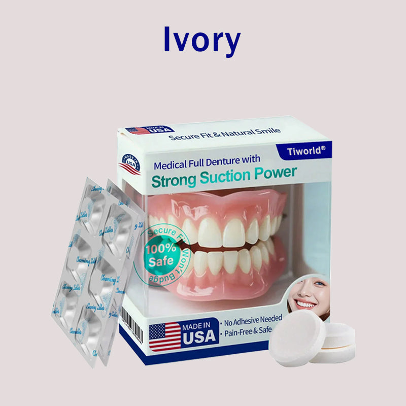 𝑇𝑖𝑤𝑜𝑟𝑙𝑑® Medical Full Denture with Strong Suction ✅ Made and Shipped from the USA🍀